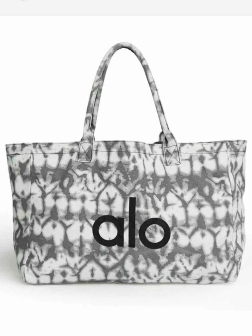 Alo Yoga Gray Tie-Dye Canvas Tote Bag
